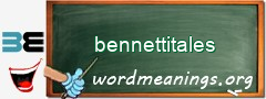 WordMeaning blackboard for bennettitales